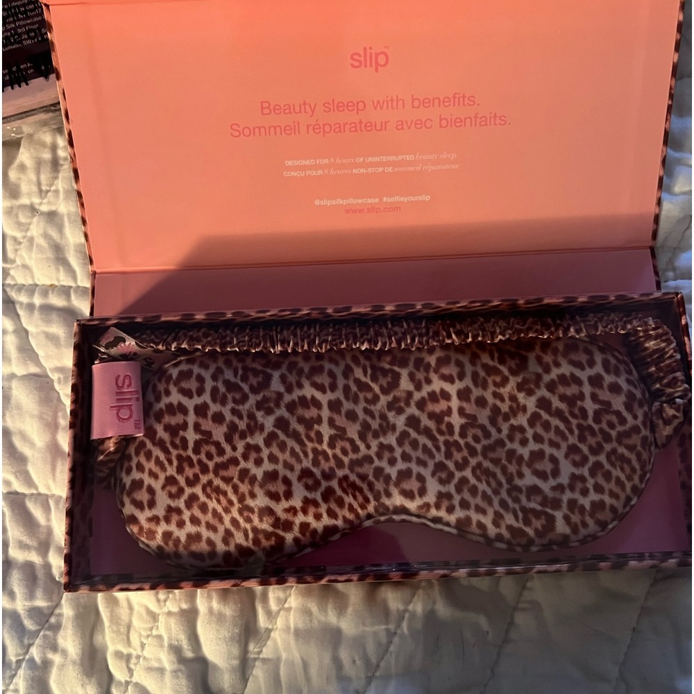 SLIP silk rose leopard sleep mask NEW